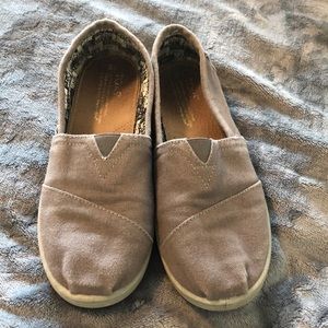 Toms brown slip ons